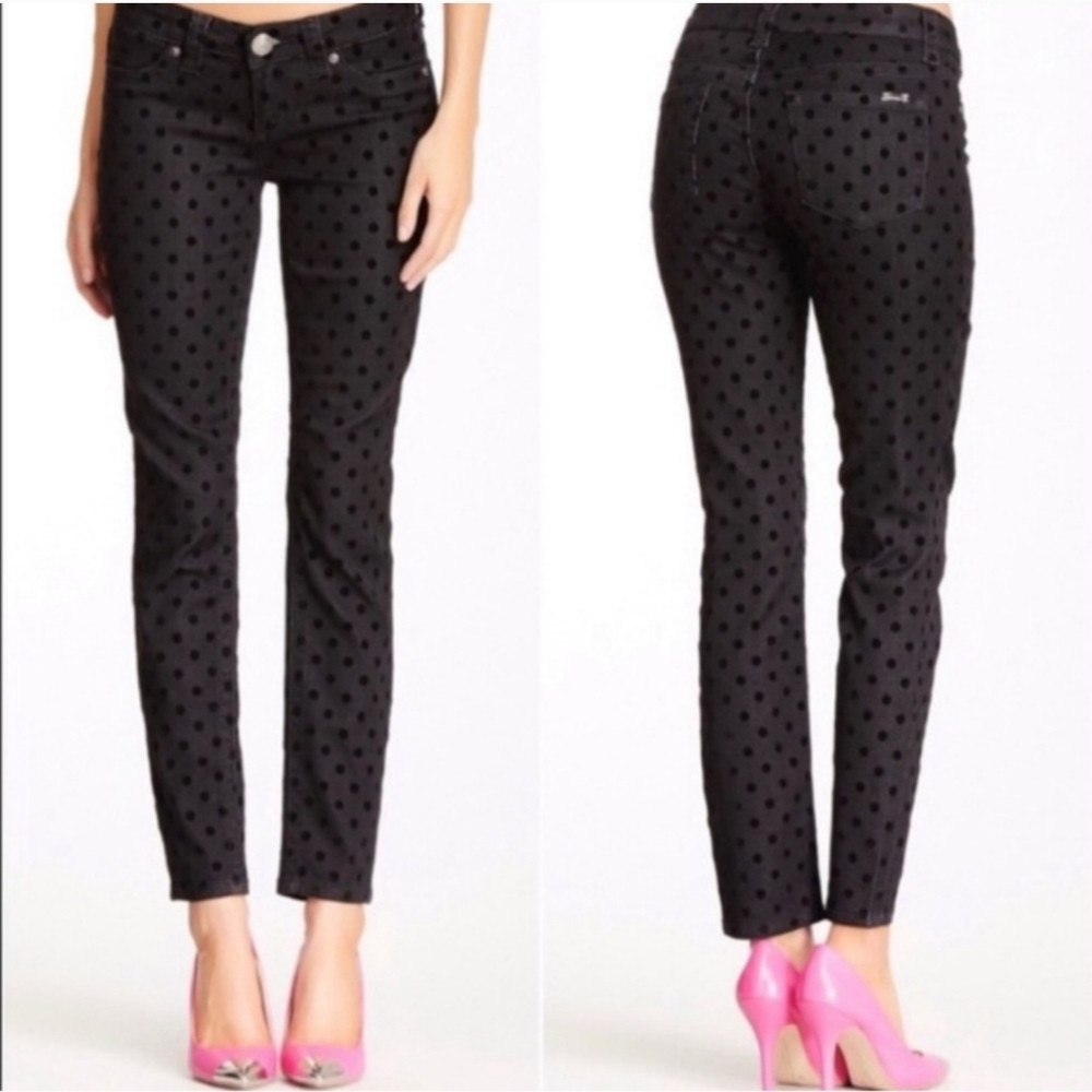 Seven7 Black Polka Dot Skinny Jeans - Size 12